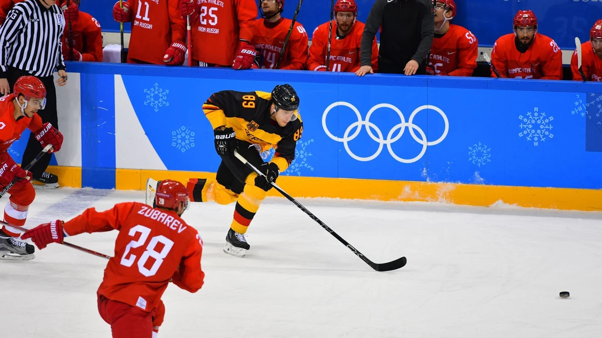 Bei Olympia 2018 standen sich Deutschland und die "Olympischen Athleten aus Russland" im Finale gegenüber. 2026 sind die Russen nicht am Start.