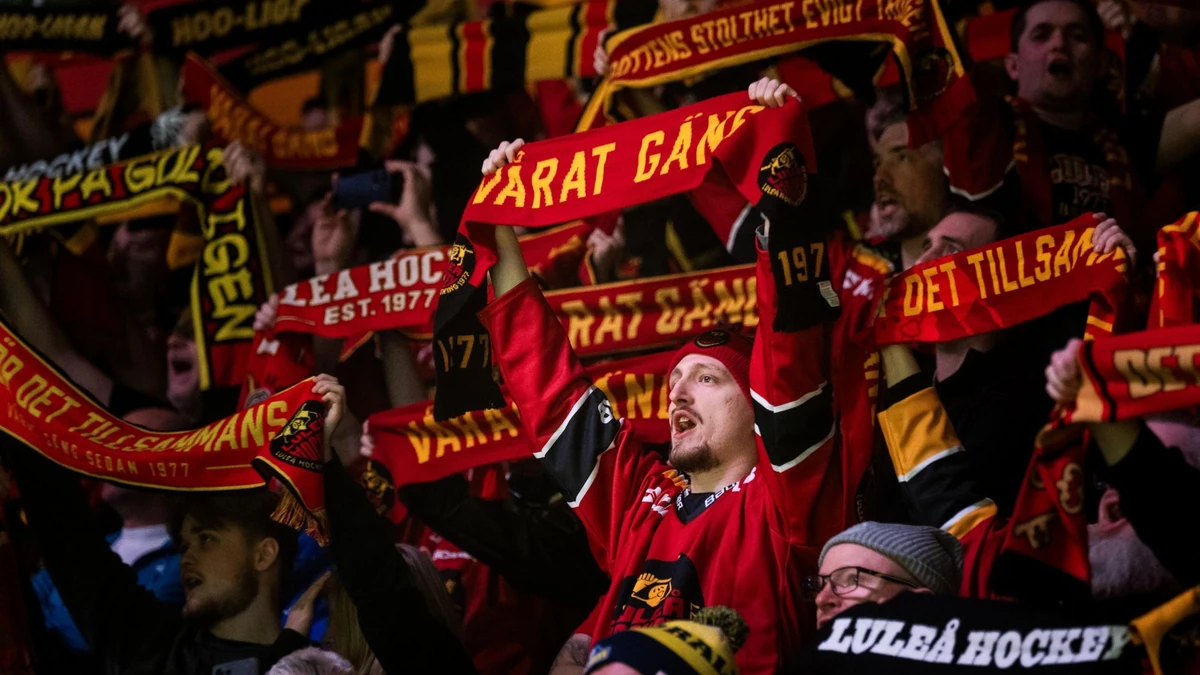 Die Fans von Luleå HF freuen sich auf das CHL-Finale gegen Frölunda.