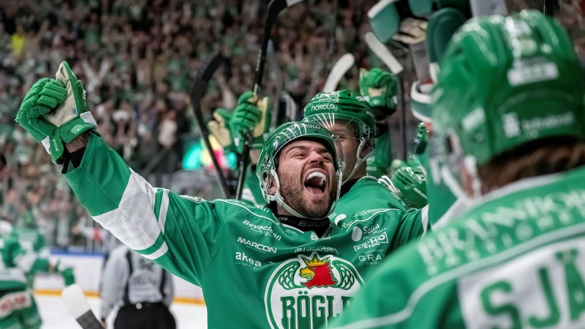 Mark Friedman jubelt nach dem Play-off-Comeback von Rögle BK gegen Färjestads BK.