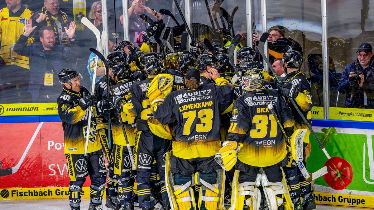 Die Krefeld Pinguine führen im Finale mit 2:0 Siegen.
