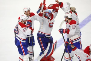 Die Freude nach dem Overtime-Sieg in Spiel 7 war bei den Montreal Canadiens riesig.