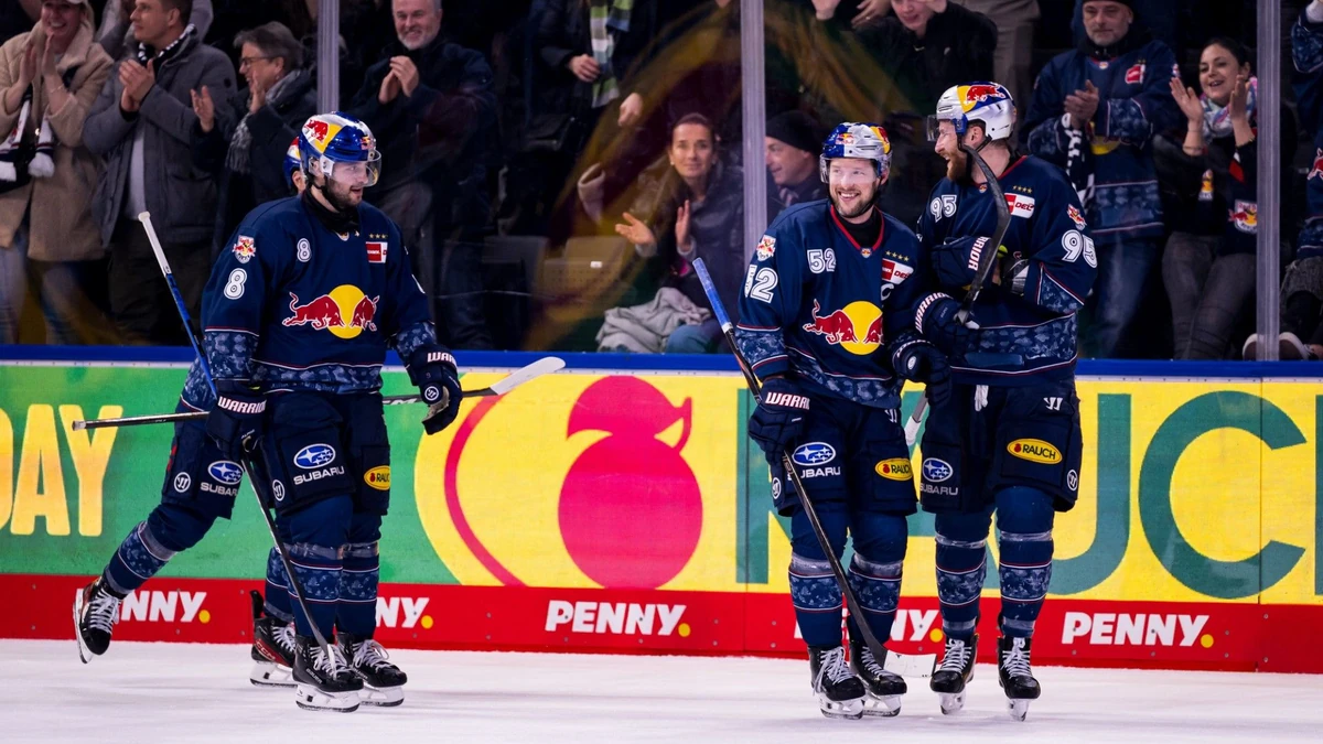 Patrick Hager (Mitte) erzielte gegen Bremhaven seinen 600. DEL-Punkt.