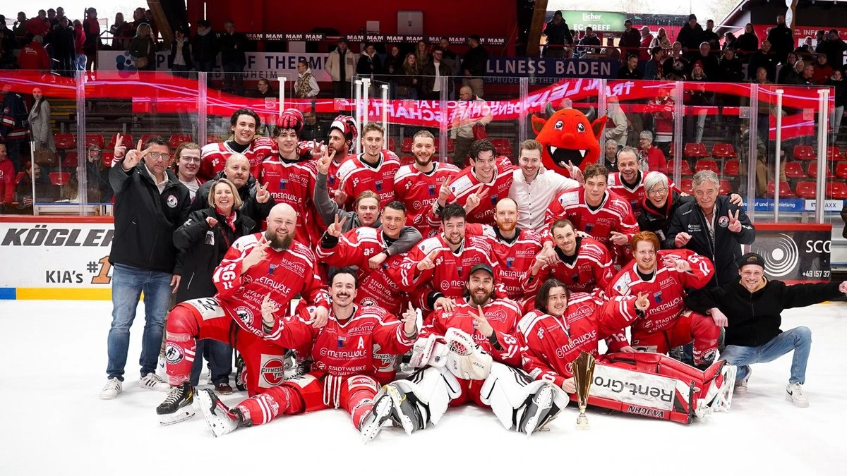 Jubel in Bad Nauheim: Die Roten Teufel sind Meister der Hessenliga.