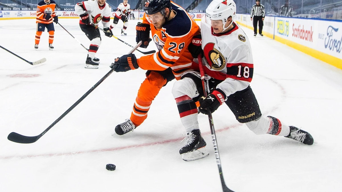 Leon Draisaitl konnte - auch ohne selbst zu punkten - das deutsche Duell mit Tim Stützle zweimal hintereinander als Sieger verlassen.