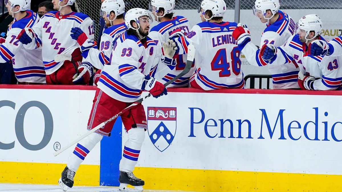 Drei Tore, drei Assists: Mika Zibanejad (#93) hat mit seinem zweiten Six Pack in dieser Saison gegen Philadelphia Geschichte geschrieben.