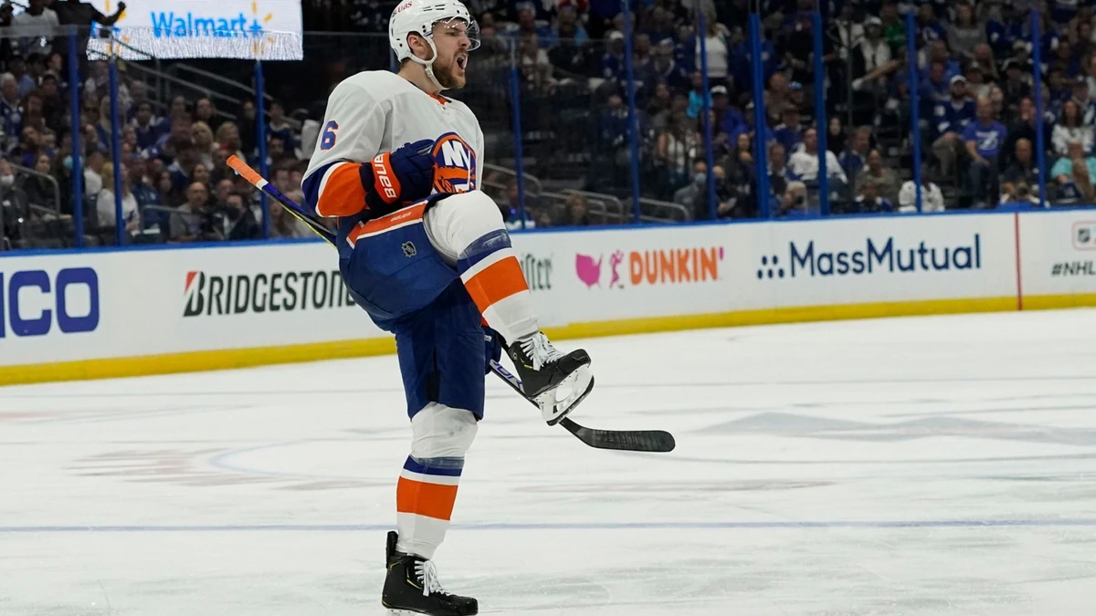 Isles-Verteidiger Ryan Pulock erzielte sein drittes Siegtor in dieser Endrunde.
